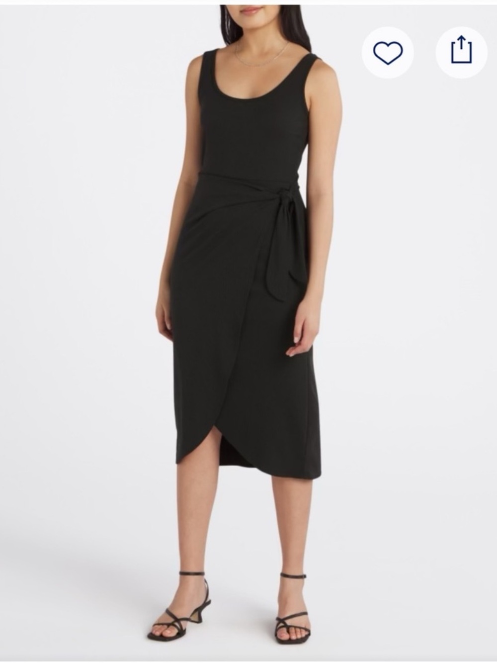 NWT!! Nine Britton Amber Knit Sleeveless MIDI Ribbed Wrap Dress in Black